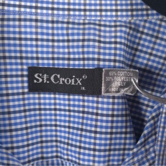 St. Croix‎ ITALY🇮🇹MADE Plaid Button Up Long Sleeve Shirt Size XL - Picture 4 of 8
